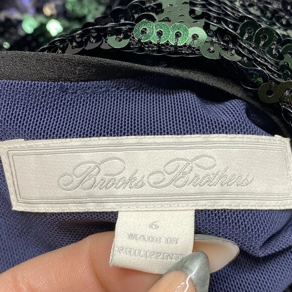 Brooks Brothers Women’s Sequin Motif Relaxed Shift Mini Dress Black/Multi Size 6 - Picture 6 of 11